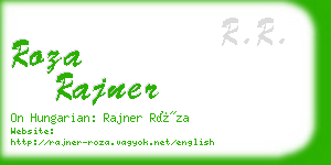 roza rajner business card